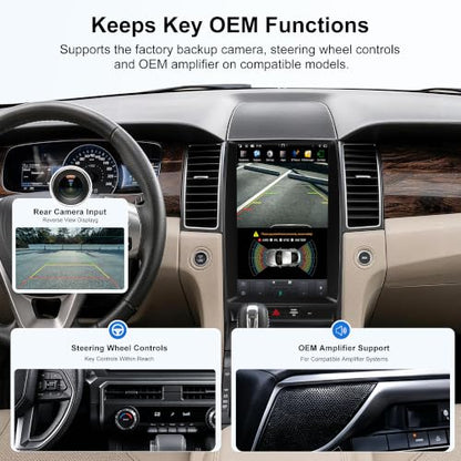 13.3 Inch Car Stereo Head Unit Radio for Ford Taurus 2012 (AUTO A/C PX6 Hexa core 4G+64G+CarPlay+Voice)