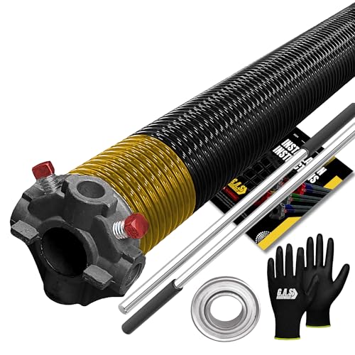 Garage Door Torsion Spring 250x2x26 Torsion Spring for Right Side of Garage Door with 1" Steel Bearing (250x2x26 / Black Cone (Right Side))
