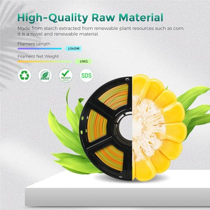 PLA Filament 1.75mm + (Orange Green Gradient)