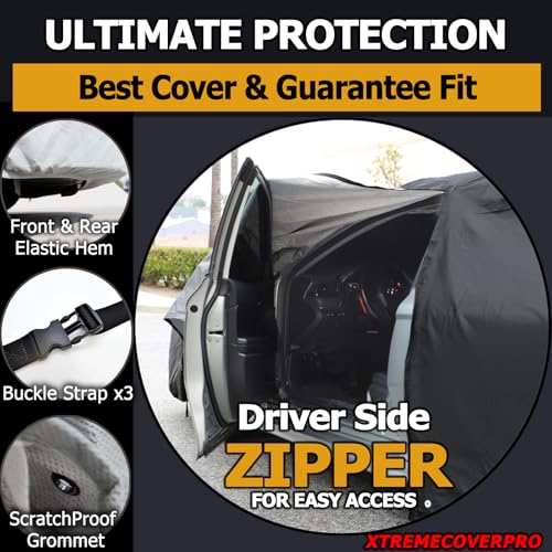All Weather Waterproof car Cover Good for rain Snow uv Protection dust Escalade ESV Suburban Expedition Yukon XL Excursion Grand Wagoneer Navigator (SG - (fits SUV/VAN 216-233 inches) / BLACK)