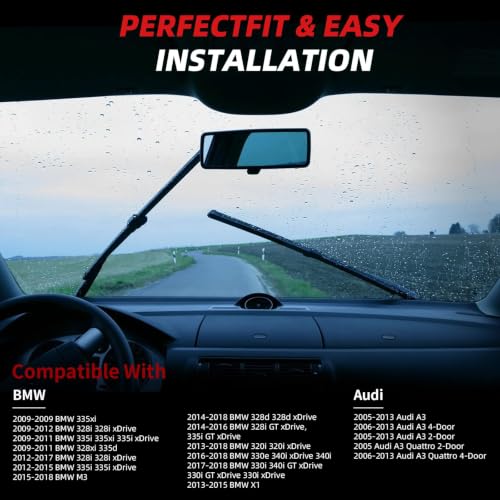 24"+19" Windshield Wiper Blades Replacement for 2013 (24"+19"(Pinch Tab))