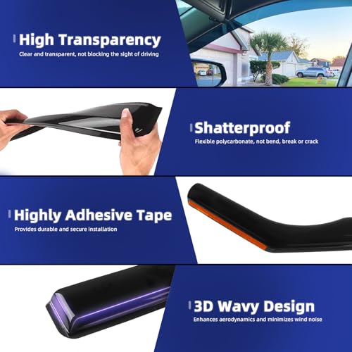 in Channel Rain Guards Fit for Volkswagen (For 2018-2026 Atlas)