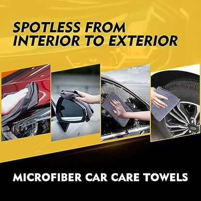 Microfiber Cleaning Cloths 12 Pack (Grey / 16 x 16 Inch)