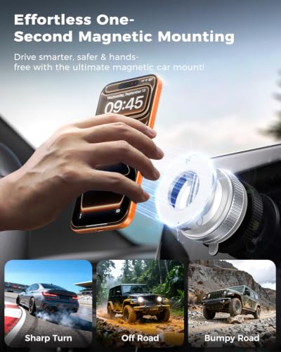 2026 Upgraded for MagSafe Vacuum Car Phone Mount (Pearl White)