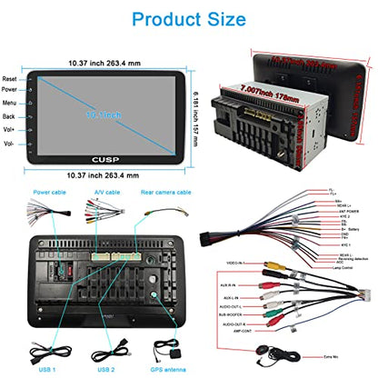 10.1 Inch Android Car Stereo Radio (2G+32G+CPAA+Double DIN)