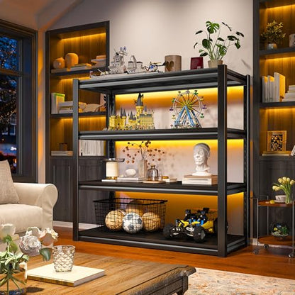 40" W Garage Shelving with Steel Panels for Basement Shed Warehouse