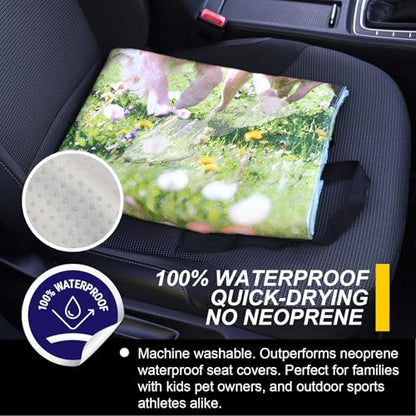 Back Seat Cover for Car Trucks Van SUV Jeep (Rear Bench Seat Towel / Dog Print)