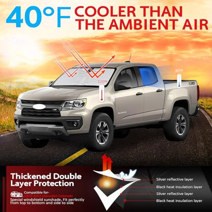 Windshield Sun Shade for 2015 (for 2015-2022 Che-vrolet/Chevy Colorado)