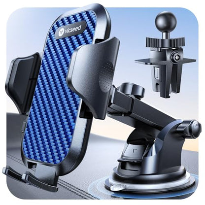 Stable Car Phone Holder [Upgraded Strongest Suction (Dark Blue)