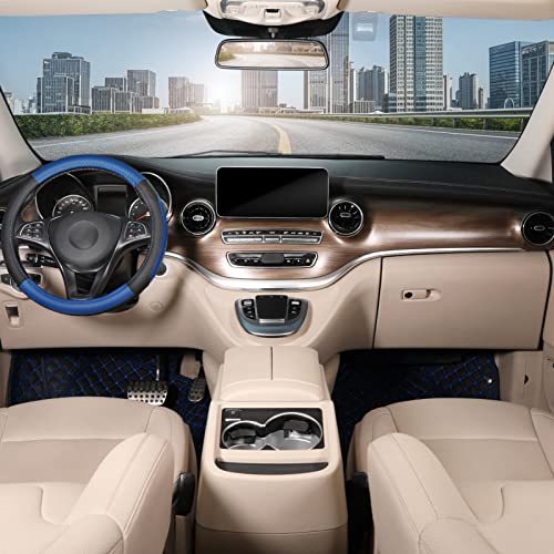 Steering Wheel Cover 14.5 (Standard size[14 1/2''-15''] / Black and Blue)