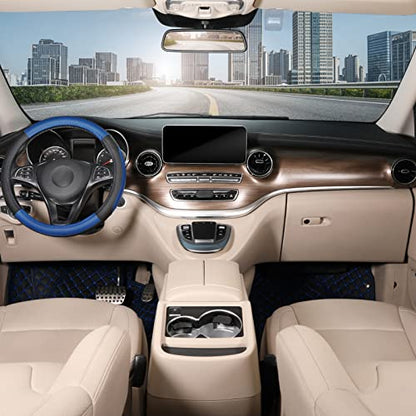 Steering Wheel Cover 14.5 (Standard size[14 1/2''-15''] / Black and Blue)