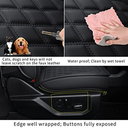 F150 Faux Leather Seat Covers Fit for 2010 ((2010-2014) Front Pair / Black)