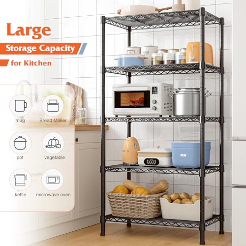 Wire Shelving Rack 5 (5 Tier-14"D x 24"W x 59"H)