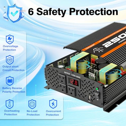 2500 Watt car Power Inverter 12V to 110V (S-2500)