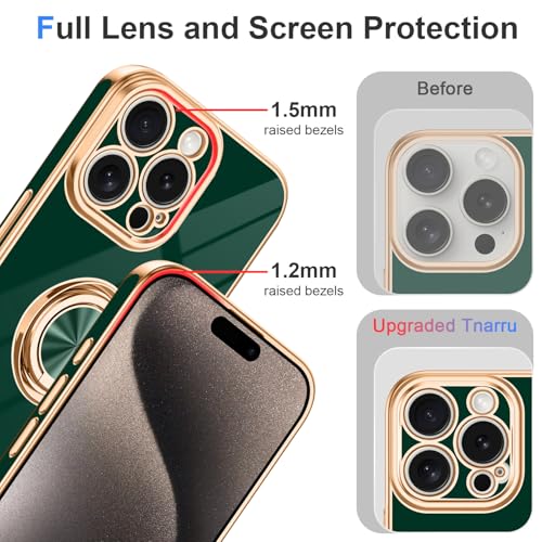 Designed for iPhone 15 Pro Max Case with Ring Stand Slim Green (Green / 6.7'' iPhone 15 Pro Max)