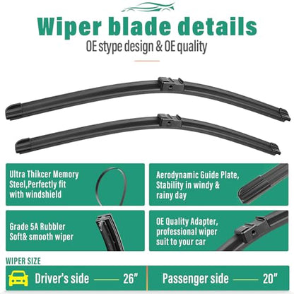 Windshield Wiper Blades Replacement for 2011 (26"/20"/13")