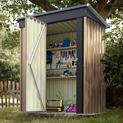5x3 FT Outdoor Storage Shed (Brown / 5x3 FT)