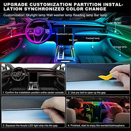 Dreamcolor Acrylic Interior Car LED Strip Light with Wireless APP (Dreamcolor Kit - 18 in 1)