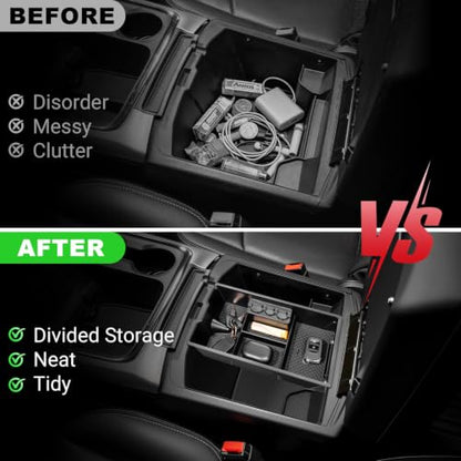 Lower Center Console Organizer Fit for Dodge Ram 1500 2009 (Fit for Dodge RAM 2013-2018 B)