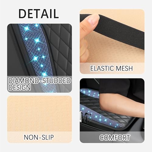 Bling Rhinestones Center Console Covers for Cars (Bling Blue)