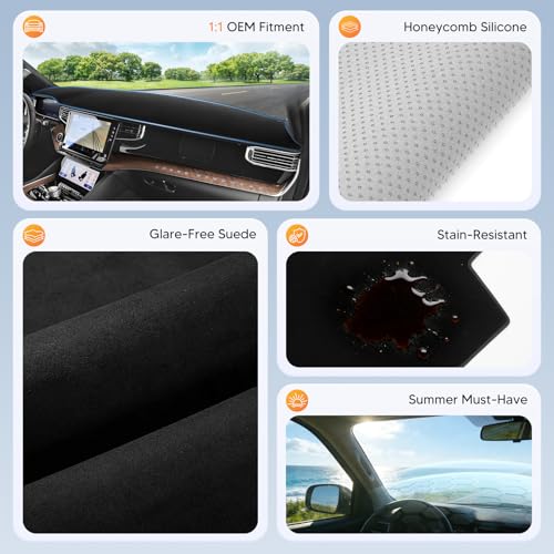 Dash Cover for 2022 2023 2024 Jeep Grand Wagoneer Dashboard Cover (22-24 Grand Wagoneer (Black))