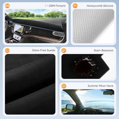 Dash Cover for 2022 2023 2024 Jeep Grand Wagoneer Dashboard Cover (22-24 Grand Wagoneer (Black))