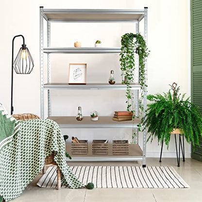 5 Tier Shelving Unit (48"W x 24"D x 72"H(Aluminum Finish))