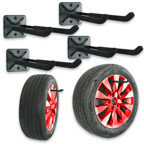 Heavy Duty Garage Tires Hooks Wall Mounted Tool Hanger Organizer (4 Pack)