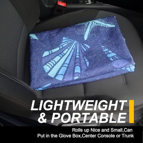 Back Seat Cover for Car Trucks Van SUV Jeep (Rear Bench Seat Towel / Conch Shells Starfish)