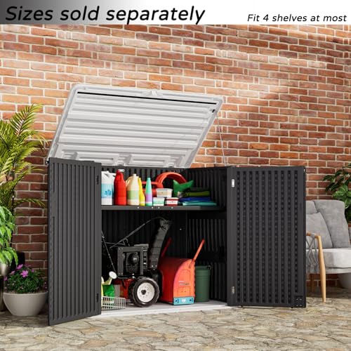 Resin Outdoor Storage Shed (Black-White 48Cu.ft)