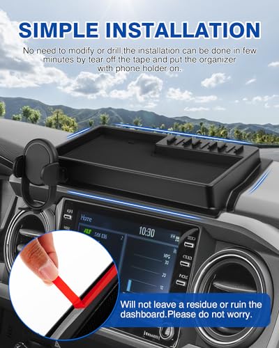 Phone Holder Mount for Toyota Tacoma 2016 (Auto-Look+Organizer / Toyota Tacoma 16-23 with GoPro Mount)