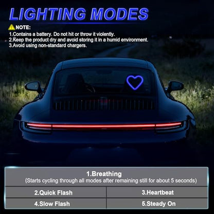 Heart Shaped Solar Powered Car LED Interior Ambient Light (Blue / 1PCS)