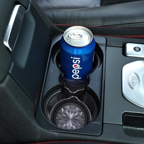 Car Cup Coaster Universal Automotive Waterproof Non (Black Flower Solid / 2 Pack)