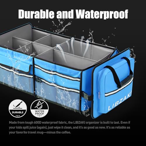 LIBZAKI Oversize 4 in 1 Car Trunk Storage Organizer (Oversize / Light Blue)