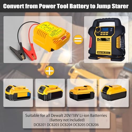 Jump Starter Adapter for DeWalt 20V MAX Battery (Jumper Starter for Dewalt)