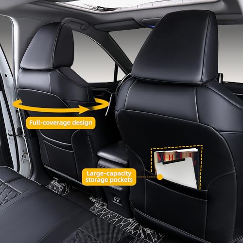 Custom RAV4 Seat Covers for 2019 (Black Sport / 2019-2025 RAV4 Gas)