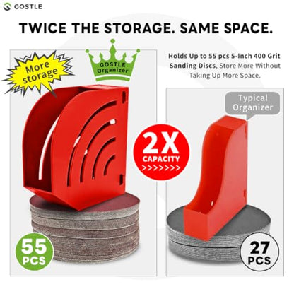 5 Inch Professional Sanding Discs Storage Bins (10 bins / Red)