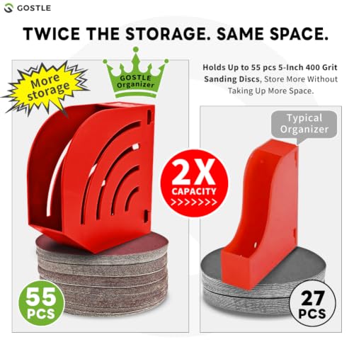 5 Inch Professional Sanding Discs Storage Bins (8 bins / Red)