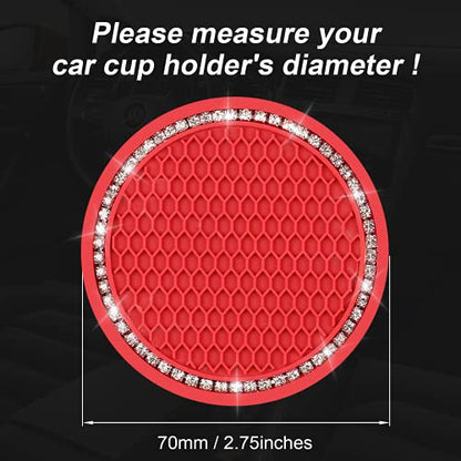 Bling Car Cup Coasters (2 Count / Red)