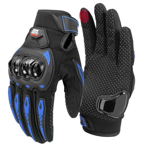 Motorcycle Gloves for Men (Blue / XX-Large)
