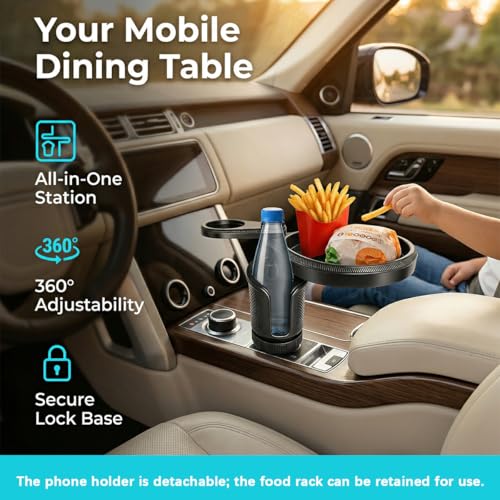 Car Cup Holder Tray (Gray)
