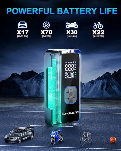 150PSI Portable Tire Inflator Air Compressor Digital Pump for Car Bike (6000mAh)