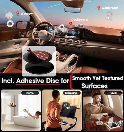 Strong Magnetic Car Phone Holder for MagSafe Ultra Vacuum Suction Cup Phone Mount 360° Cell Phone Holders for Your Car Accessories for iPhone 16 15 14 13 12 Android (White)