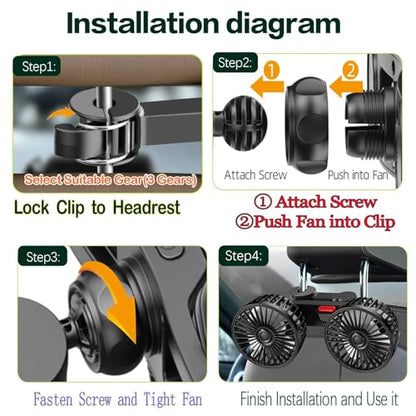 USB Car Cooling Fans for Backseat