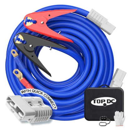 Heavy Duty Quick Connect Jumper Cables for Truck (1 Gauge, 25FT)