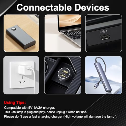 2PCS USB Light for Car (Blue)