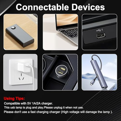 2PCS USB Light for Car (Blue)