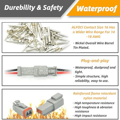 8 Sets 2 Pin DT Waterproof Connector Kit (2PIN-8SET)