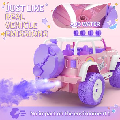 Pink Remote Control Car for Girls with Fog Mist & Music (Pink)