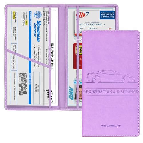 Car Registration & Insurance Card Holder (Purple)